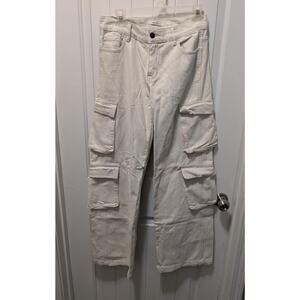 PacSun Women's Relaxed Fit Midrise 90s Baggy Cargo Pants Vanilla White Size 24